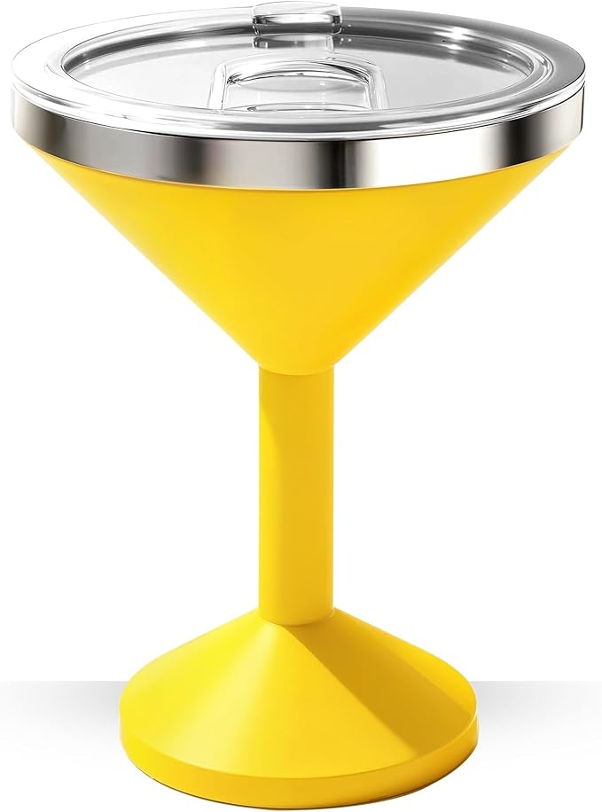 13oz Stainless Steel Martini Glass - Insulated Margarita Tumbler with Lid,Double-layer insulation function for outdoor, picnic, poolside, beach and yard parties