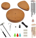 Wind Chime Replacement Parts, 28 PCS Windchime Repair Kit Including Round Top, Clapper, Wind Catcher, 19.6FT Nylon Cord, DIY Wind Chime Supplies (Yellow)