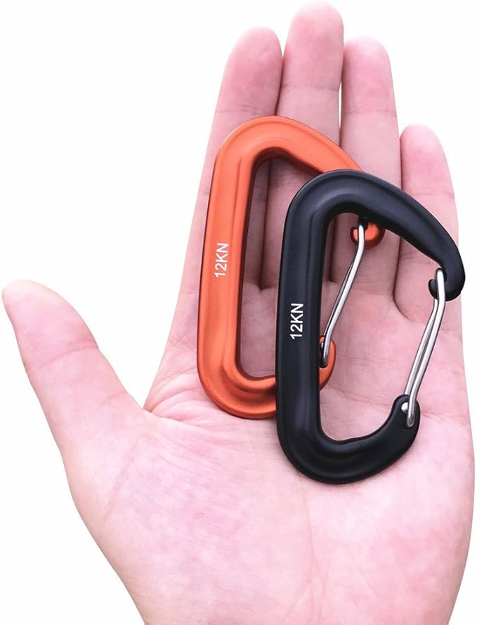 L-Rover Carabiner,12KN Lightweight Heavy Duty Carabiner Clips,Aluminium Wiregate Caribeaners for Hammocks,Camping, Key Chains, Outdoor and Gym etc,Hiking & Utility