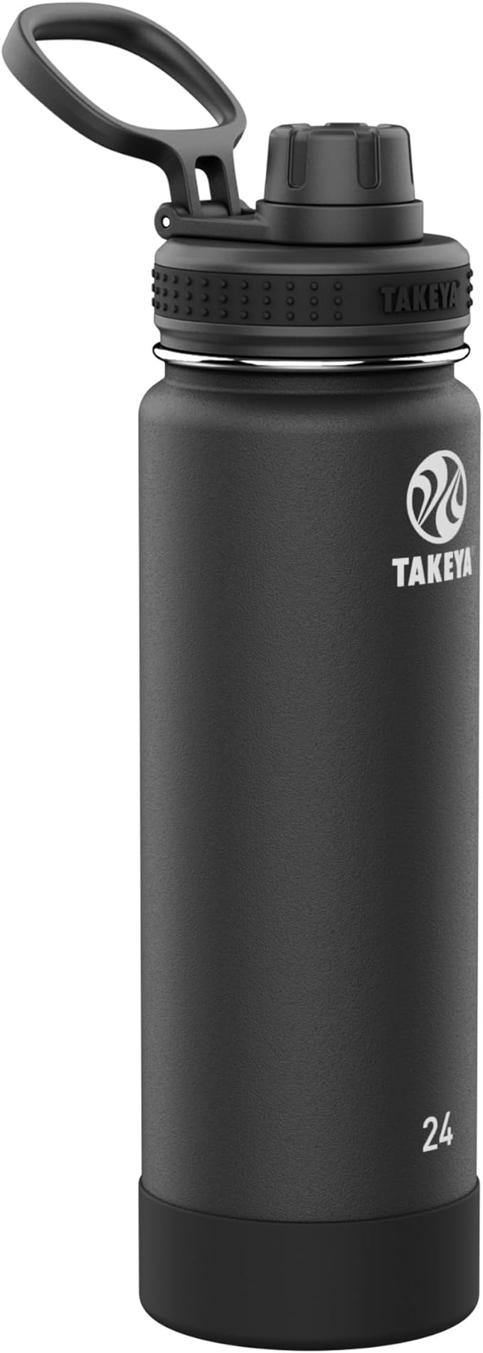 Takeya Actives Stainless Steel Water Bottle, Insulated Spout Lid, Keeps Drinks Cold 24 Hrs, Leakproof, Durable, Dishwasher Safe, Ideal for Gym, Travel, Fits Most Cup Holders, 22 oz/Midnight Blue