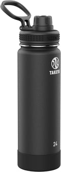 Takeya Actives Stainless Steel Water Bottle, Insulated Spout Lid, Keeps Drinks Cold 24 Hrs, Leakproof, Durable, Dishwasher Safe, Ideal for Gym, Travel, Fits Most Cup Holders, 22 oz/Midnight Blue