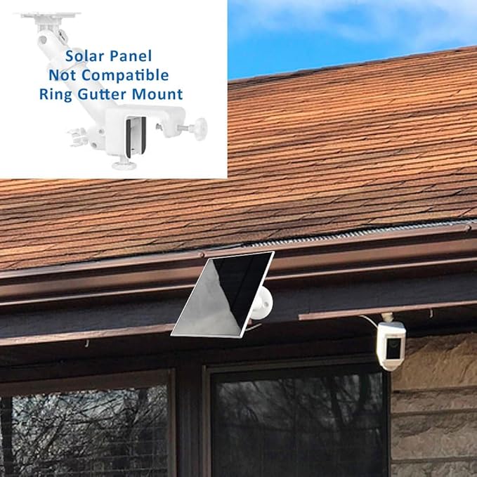 Solar Panel for Ring Cameras,1Pack Solar Panel Compatible with Ring Stick Up Cam/Pro Battery,Ring Spotlight Cam Plus/Pro Battery,with USB-C to Barrel Plug Adapter