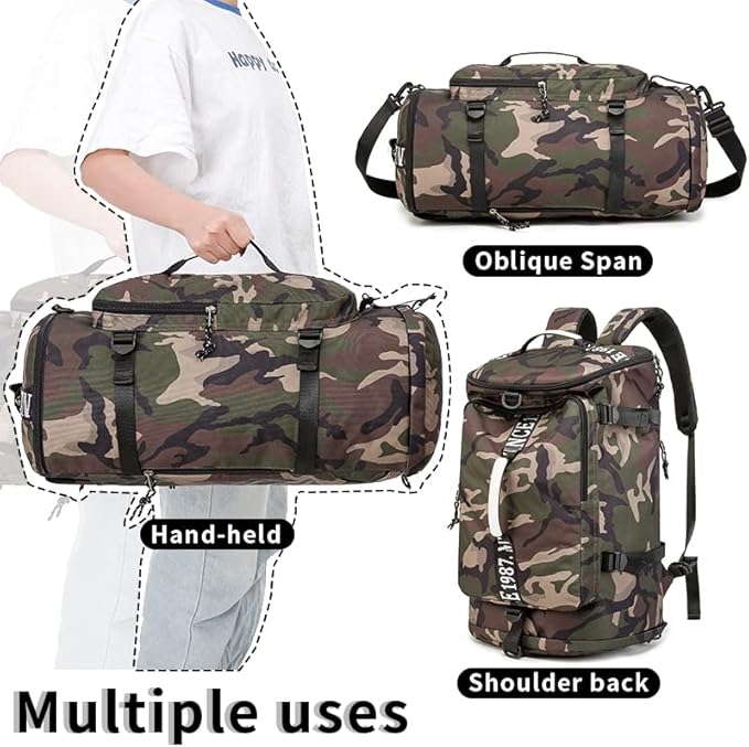 Outdoor Waterproof Backpack Hiking, Fishing, Camping Large Capacity Multifunctional Laptop Backpack, Suitable for Both Men and Women (Camouflage)…