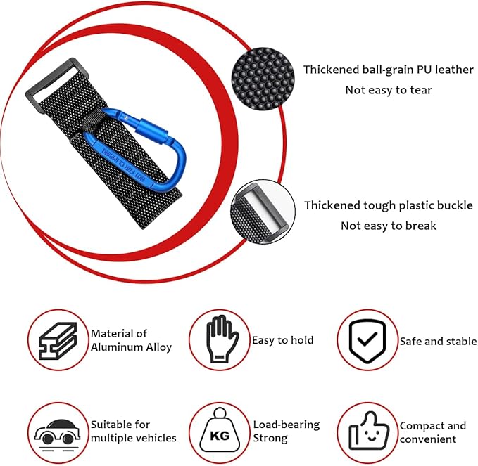 KVAEY 2 Pack Multipurpose Hook for Hanging Helmet, Goggle, Headsets, Durable Carabiners, Roll Bar Accessory Hook Hanger (Blue)