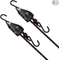 1/4" Ratchet Tie Down Straps, 2-Pack 12ft Adjustable Rope Hangers, Heavy Duty Kayak Pulley System with Hooks for Kayak Accessories, Hiking, Camping, Boating & Water Activities