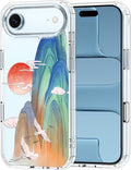MOSNOVO for iPhone Air Case, Shockproof Military-Grade Protection 6.6ft Drop Tested, Camera Control, Clear Phone Case for iPhone 17 Air, Celestial Cranes Design