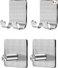 CGBE 4 Packs Shower Hooks for Inside Shower, Self Adhesive Shaver Holder Hanger Hook for Bathroom Damage Free Wall Hooks for Razor Loofah Sponge