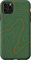 Backcountry Topo Guide Orange Lines Topographical Map Case for iPhone 11 Pro Max