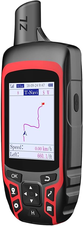 A6 Handheld GPS for Hiking, Rugged Waterproof GPS Navigator with 20 Hrs of Battery Life, 2 Navigation Mode, 2.4" Color Display and GPS Compass, Moon Phase Information