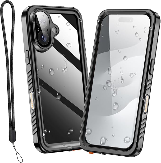 AICase Compatible with iPhone 17 Case Waterproof, Clear Water Proof Built-in Screen Protector Shockproof Dustproof Snowproof Full Body Rugged Underwater Phone Case with Lanyard