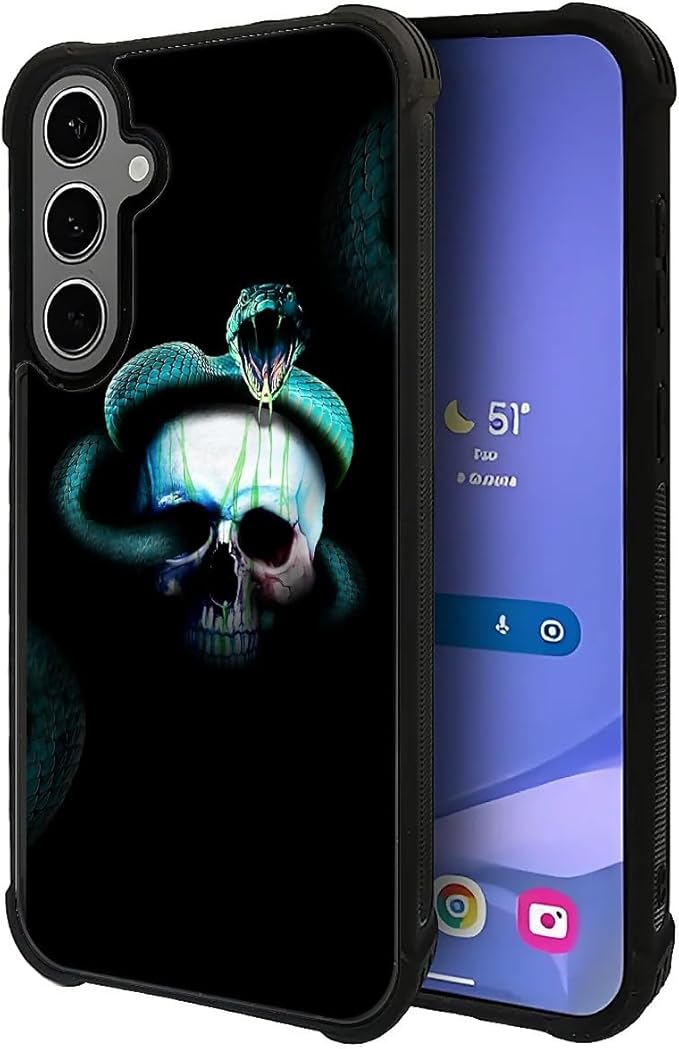 for Samsung Galaxy S24 S25 Plus Case, Skeleton Winding Snake Pattern Graphic Design Girl Boy Soft Silicone Hard Acrylic Shock Protection for Samsung Galaxy S24 S25 Plus