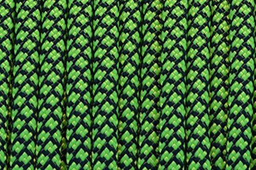 BORED? PARACORD! 550 lb Paracord – Ideal for Crafting, DIY Projects, Camping, Military & Active Outdoors – 300+ Colors – Tactical Parachute Cord Type III – Strong - Neon Green Diamonds 50 Feet