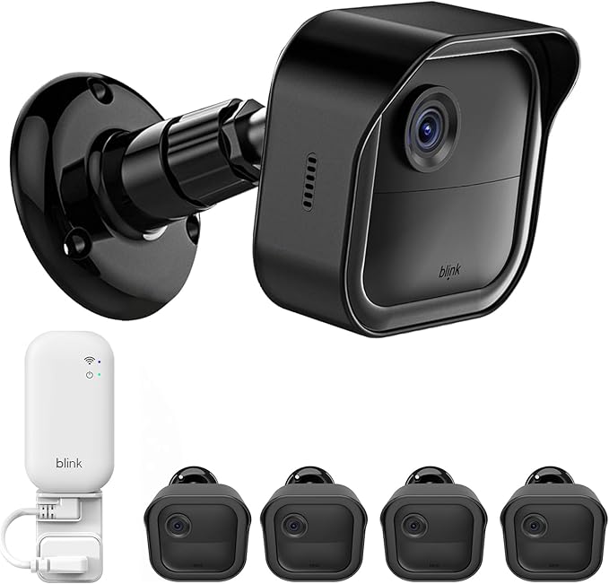 All-New Blink Outdoor Camera Surveillance Mount, 4 Pack Weatherproof Protective Housing and 360 Degree Adjustable Mount for Blink Outdoor 4/Outdoor 2K+/3rd Gen Camera, Black (Camera Not Included)