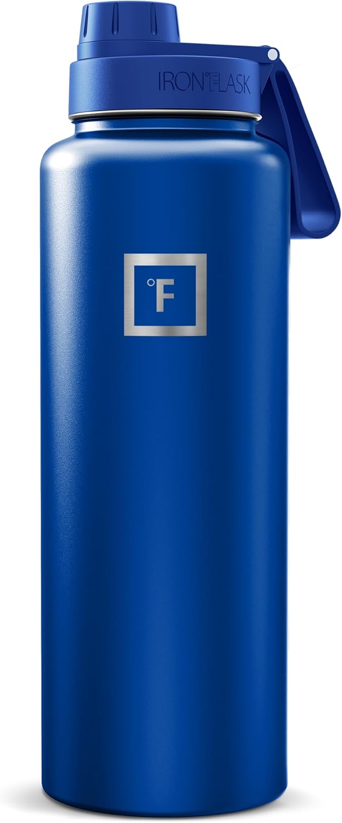 IRON °FLASK Camping & Hiking Hydration Flask with Spout, Wide Mouth Insulated Stainless Steel Sports Water Bottle - Twilight Blue 40 oz - Spout (1 Lid)
