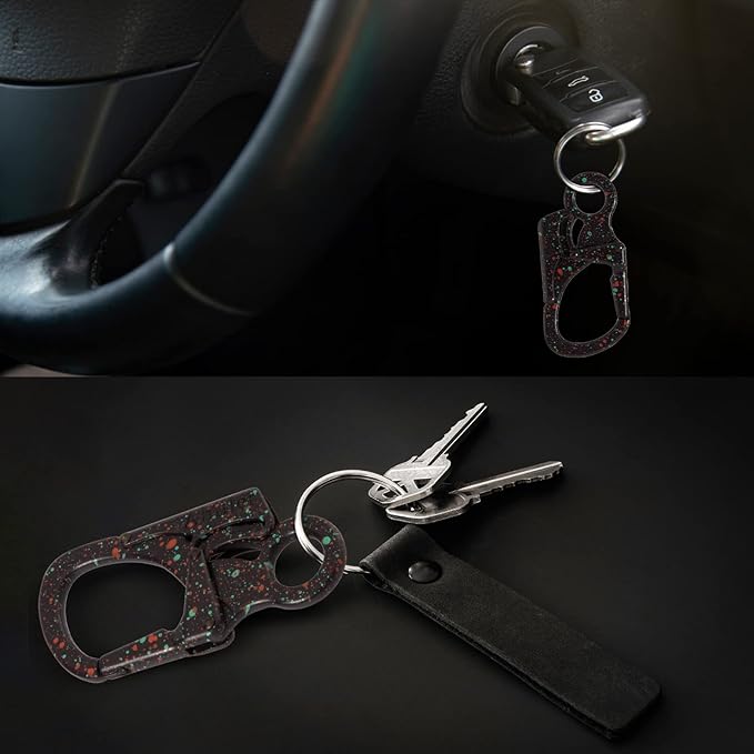 Ahiller Carabiner Clip, Double Anti-Misopening Locking Design, 3" Zinc Alloy Heavy Keychain for Outdoor Camping Hiking, Key Ring Clip