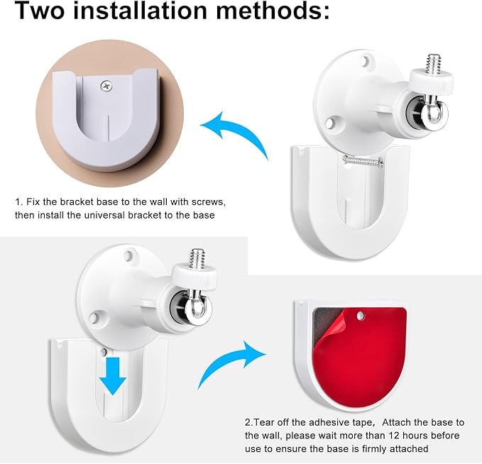 2pack Strong Adhesive Wall Mount +Adjustable Indoor/Outdoor Security Wall Mount Compatible with Arlo Pro/Pro 2/Pro 3/Ultra/Ultra 2,Ring Indoor Cam(1st Gen) , eufyCam E/2C