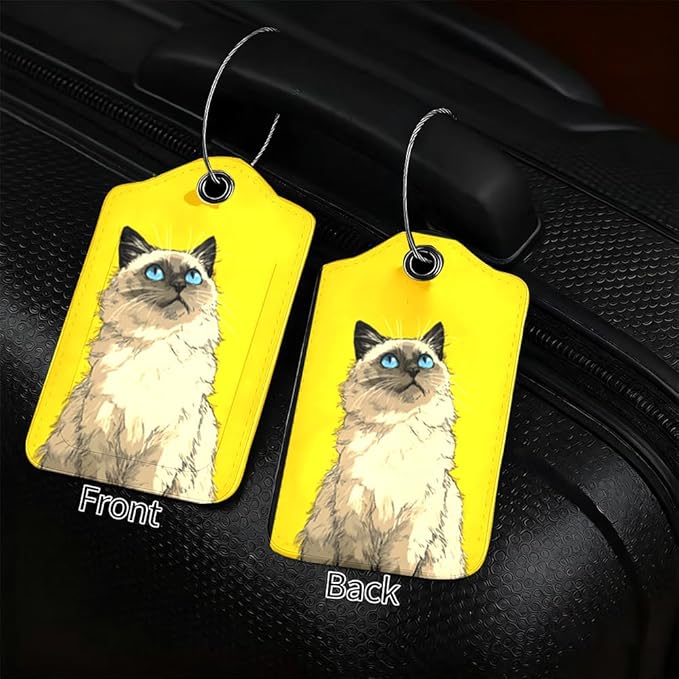 2Pcs Vintage Rose Luggage Tags for Suitcases, 2.83x4.53 Floral Travel ID Labels with Privacy Cover, Aesthetic Cottagecore Bag Tags for Backpacks, Mothers Day Gifts for Women, Set of 2