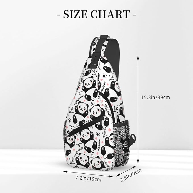 Cute Panda Sling Bag For Women Men Funny Backpack Crossbody Shoulder Bag Sling Backpack Chest Bag Travel Hiking Casual Sport Daypack