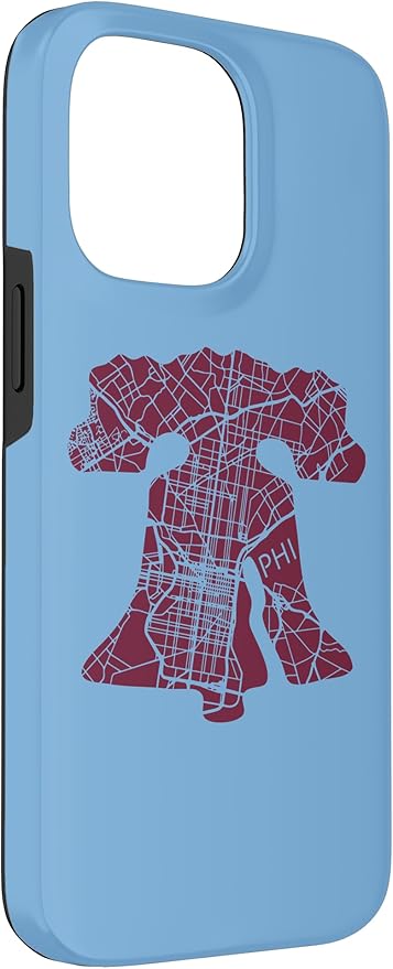 Philadelphia Street Map Liberty Bell Vintage Maroon Philly Case for iPhone 14 Pro Max