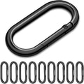 10Pack Oval Large Carabiner Clip, Metal Spring Carabiner Clips for Paracord Keychain Lanyard, Car Key Rings, Dog Tag Clip, Pets Collar Buckles, Purse Keychain Replacement (Gun Black)