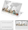 Hard Case for New MacBook Air 13 inch M2 M3 M4 M5 2022 2024 2025 2026 Release (Model A3449 A3240 A3113 A2681),13.6" Protective Case Cover & Keyboard Cover for Laptop Air 13.6",World Map