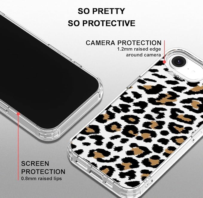 MOSNOVO for iPhone 17e Case/iPhone 16e Case, Shockproof Military-Grade Protection 6.6ft Drop Tested, Clear Phone Case for iPhone 16e / iPhone 17e, Leopard Print Design