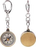 Mini Compass Keyring, 2Pcs Vintage Portable Zinc Alloy Compact Pocket Compass Keychain for Outdoor Navigation Tools, Handheld Compass