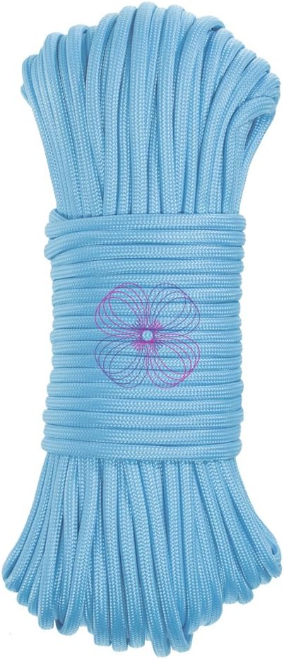 Craft County Glow in The Dark Zesty 21 Strand Luminous 550 Paracord – for DIY Bracelets, Lanyards, and Jewelry (Blue, 10 Feet)