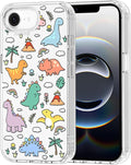 MOSNOVO for iPhone 17e Case/iPhone 16e Case, Shockproof Military-Grade Protection 6.6ft Drop Tested, Clear Phone Case for iPhone 16e / iPhone 17e, Dinosaur Land Design