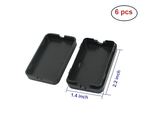 YXQ 55x35x15mm Waterproof Electric Project Case Junction Box with Cover Black Plastic, 6-Pack