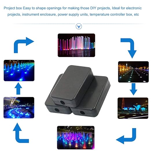 YXQ 55x35x15mm Waterproof Electric Project Case Junction Box with Cover Black Plastic, 6-Pack