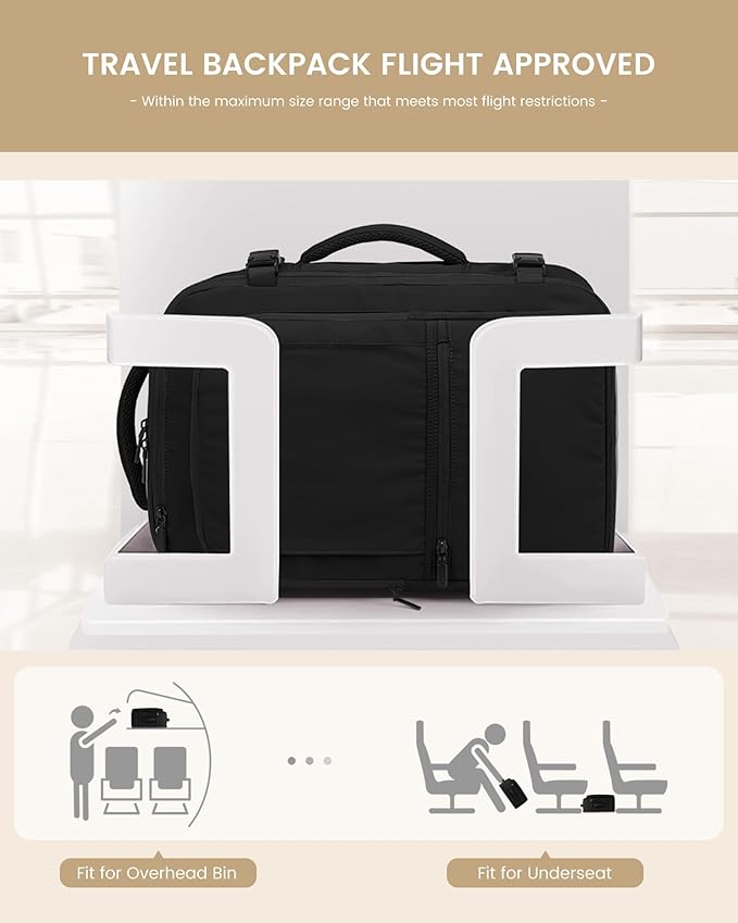 LOVEVOOK Travel Backpack for Women & Men, 40L Large Carry On Backpack Airline Approved, TSA Personal Item Weekender Bag, Water Resistant Laptop Backpack with 3 Packing Cubes for Travel Essentials