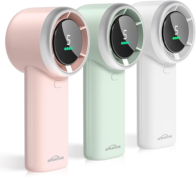 WHATOOK Portable Handheld Mini Fan: High Speed Cooling Fan, 10 Hours Battery Life, USB Rechargeable, Small Essentials for Women, Beach Travel, Vacation (Green)