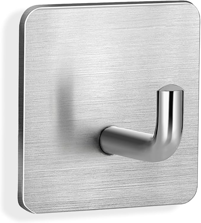 Emergency Fire Blanket Wall Hooks，Waterproof Stainless Steel Adhesive Hooks for Home Kitchen Bathroom Office and Outdoor (Silver, 1 Pack)