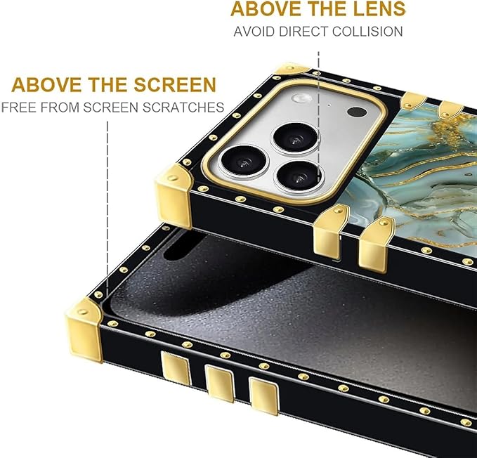 for iPhone 17 Pro Case Luxury Golden Decoration for Girl Women Soft TPU Shockproof Protective Hard PC Back for iPhone 17 Pro Crazy Pattern Golden Texture Marble Veining