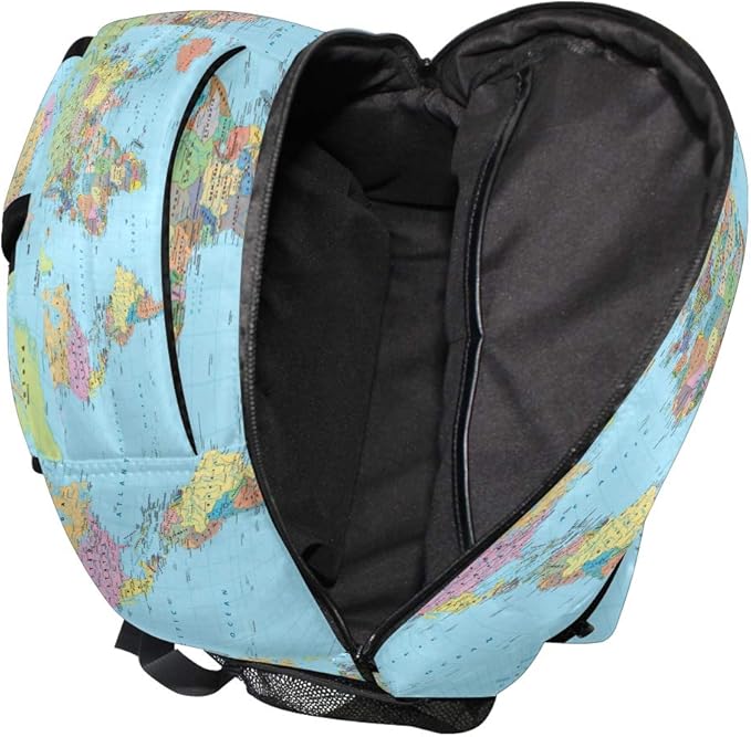 Backpacks Globe World Map School Bag Student Bookbag Adjustable Shoulder Bags Laptop Rucksack Travel Hiking Camping Daypack for Teens Girls Boys Women Men