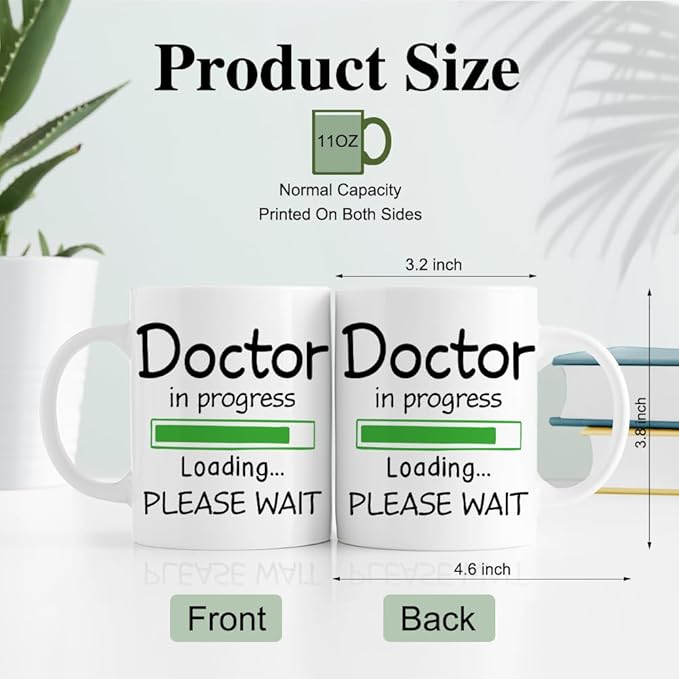 RZHV Doctor In Progress, Loading, Please Wait Coffee Mug, Funny Phd Student Mug, Graduation Gifts for Future Phd Md Medical Student, Inspirational Birthday Gifts for Coworker Friend Family Men Women