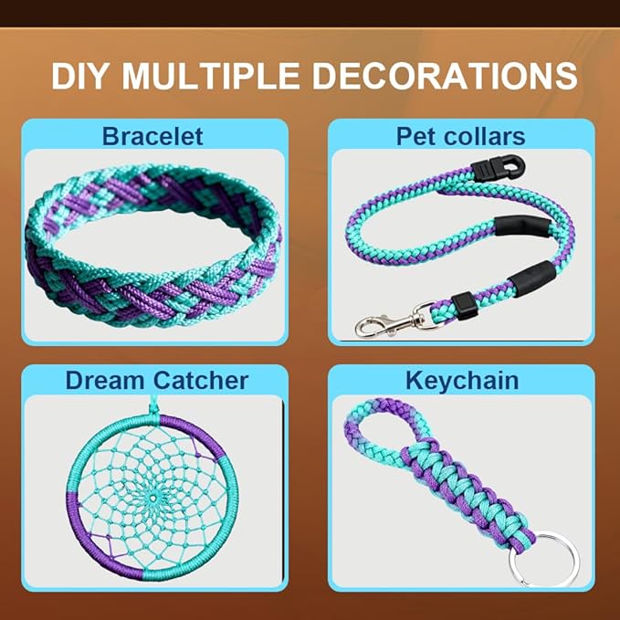 Micro Paracord, 1.18mm x 100ft Thin Mini Utility Braided Small Paracord for Crafting, DIY Project, Camping and More