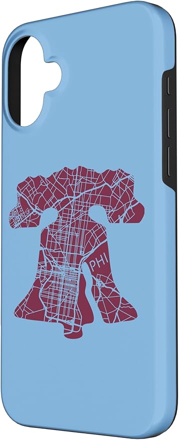 Philadelphia Street Map Liberty Bell Vintage Maroon Philly Case for iPhone 16 Plus