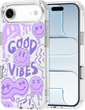 MOSNOVO for iPhone Air Case | Military Grade 6.6ft Drop Tested | Camera Control | Clear with Good Vibes Design