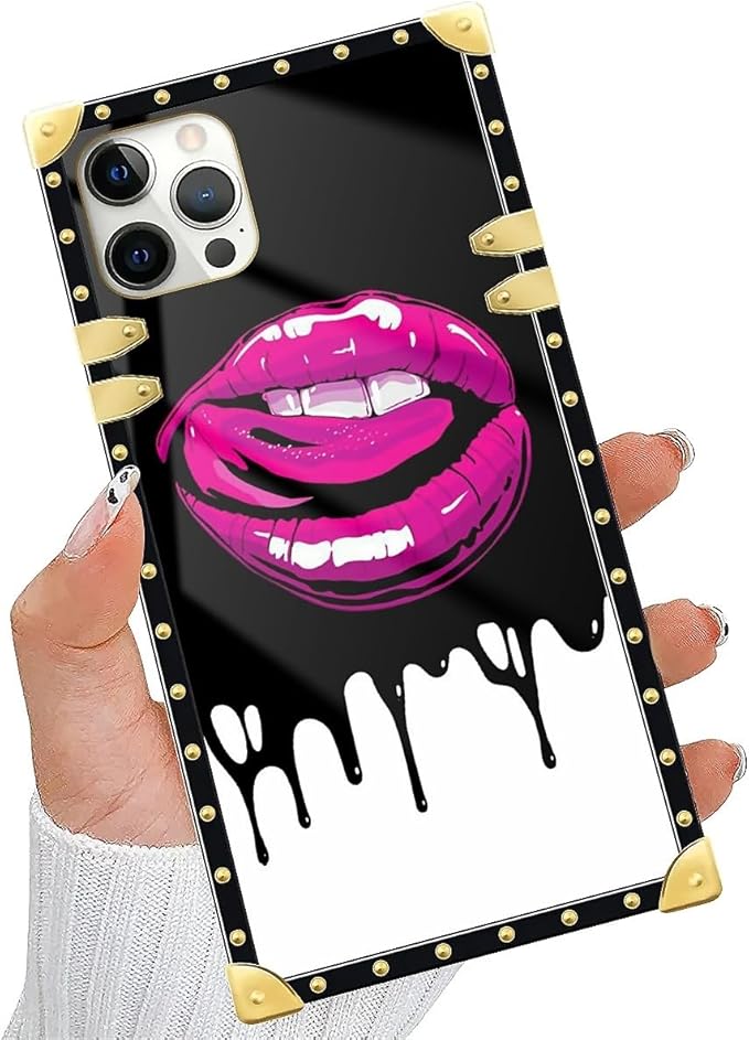 Compatible with iPhone 11 Pro Max Case, Black White Red Slap Sexy Luxury Golden Decoration for Girl Women Soft TPU Shockproof Protective Hard PC Back for iPhone 11 Pro Max