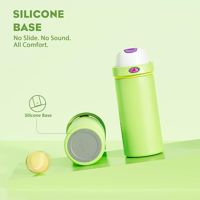 POWCAN 18 oz Insulated Water Bottle: 2-in-1 Push-Button Spout & Quick-Flip Straw, Leakproof, Cold 24Hrs, Lockable, Fits Car Cup Holder, Stainless Steel Cup for Sports, Travel, Daily Use (Scare School)