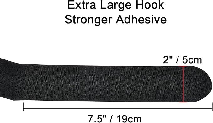 2 x 48 Inch Hook and Loop Cable Tie, 6 Pack Heavy Duty Adjustable Fastening Adhesive Cinch Strap with Plastic D-ring Buckle, Multi-Purpose Reusable Cord Organizer by Cacturism