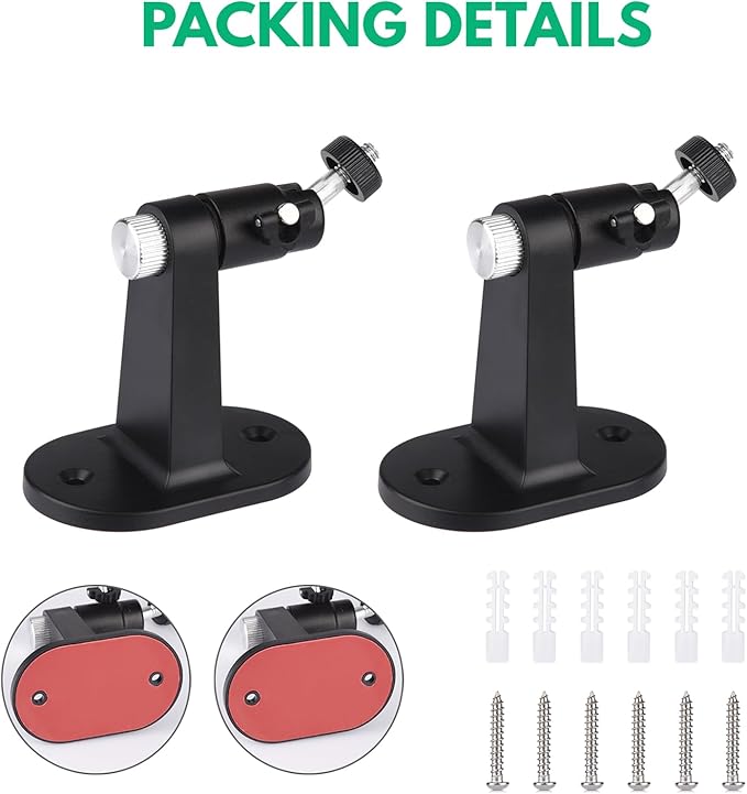 2Pack Adjustable Security Wall Mount Bracket for Ring Stick Up Cam & Ring Outdoor Cam Plus, Perfect View Angle for Your Surveillance Camera System - Black