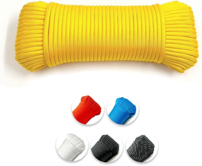 High Tensile Paracord Type III Parachute Cord Reflective Paracord Rope Tactical Paracord for Camping, Survival, Gear Repair & DIY, Yellow