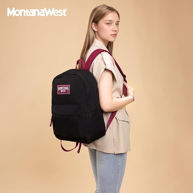 Montana West Backpack for Women Men 2 PCS Lightweight College Bookbags Casual Daypack Backpacks for Commute & Travel