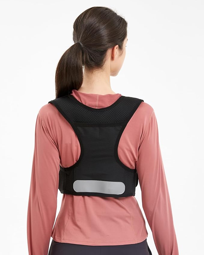 Zelvot Running Vest for Women Men, USA Original Patent, Adjustable Chest Straps Running Hydration Vest with 500ml Soft Flask, Lightweight Reflective Hydration Backpack for Marathon