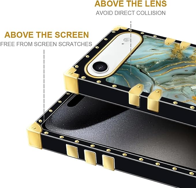 for iPhone 17 Air Case Luxury Golden Decoration for Girl Women Soft TPU Shockproof Protective Hard PC Back for iPhone 17 Air Crazy Pattern Golden Texture Marble Veining