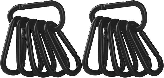 Booms Fishing CC2 Carabiner Clip, 2.3" Small Carabiner Keychain, Multi-use Aluminium D Ring Caribeener Clips