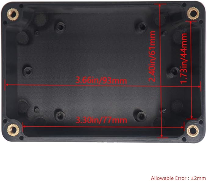 2pcs Project Box ABS Black Electrical Boxes IP65 Outdoor Waterproof Box Electronic Junction Box Power Enclosure with Cable Glands for DIY Project 3.94 x 2.68 x 1.97 inch (100x68x50mm)